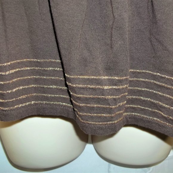 a.n.a. A New Approach Womens Tank Top Size Medium Striped Geometric Brown Gold - Picture 4 of 6